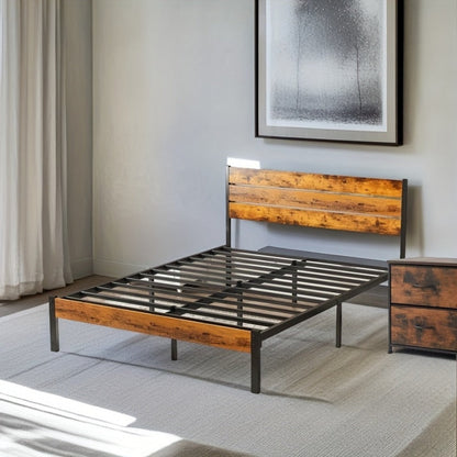 Wood Metal Bed Frame with Headboard and Footboard and No Box Spring Needed detail image - detail view 6