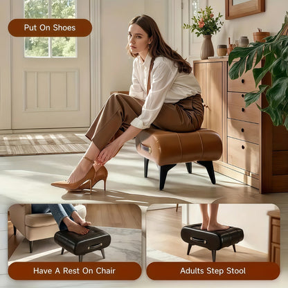 Wood Metal Ottoman with Footrest for Comfortable Everyday Seating in Living Room detail image - detail view 14