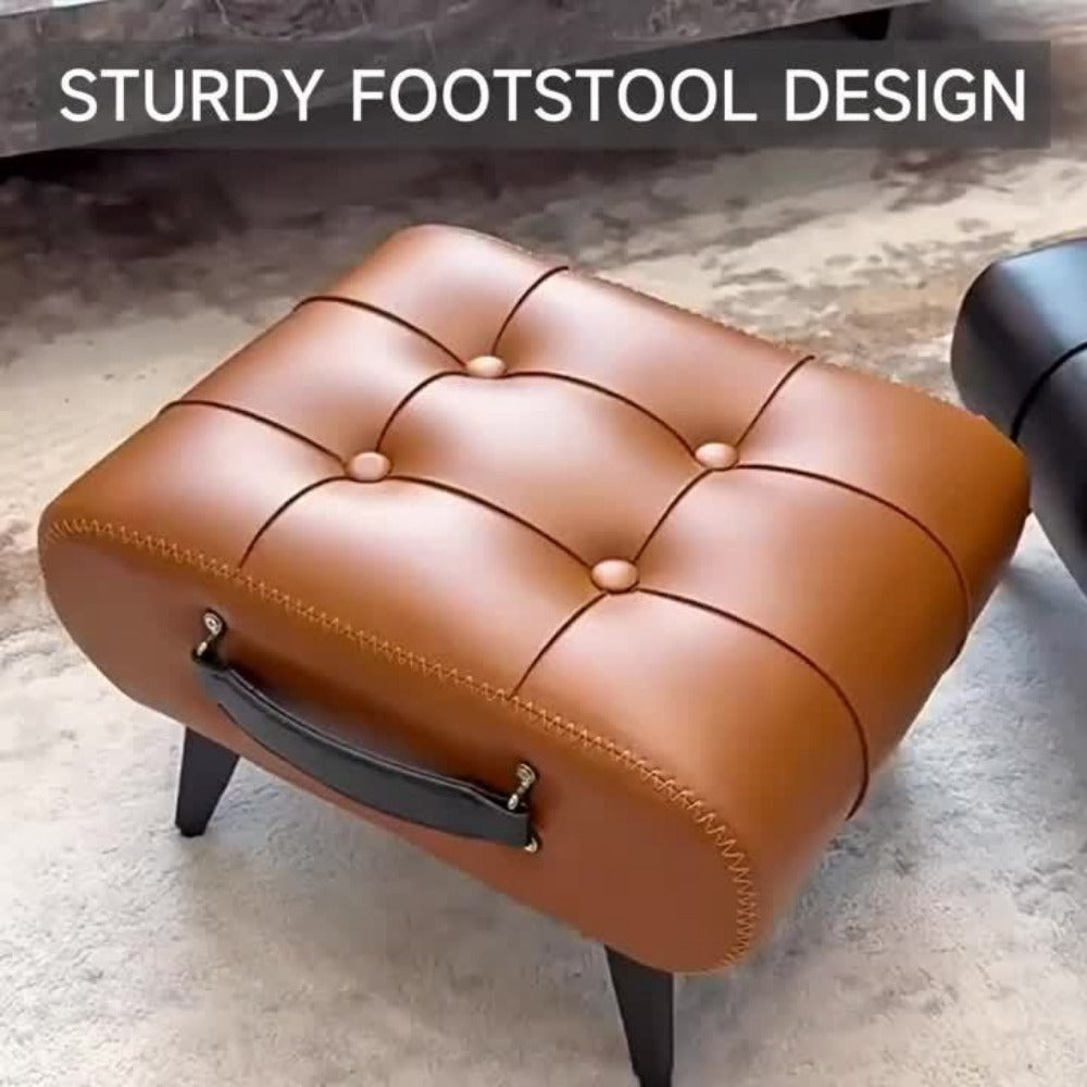Wood Metal Ottoman with Footrest for Comfortable Everyday Seating in Living Room detail image - detail view 15