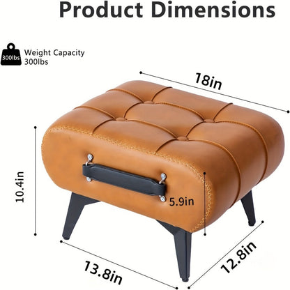 Wood Metal Ottoman with Footrest for Comfortable Everyday Seating in Living Room detail image - detail view 4