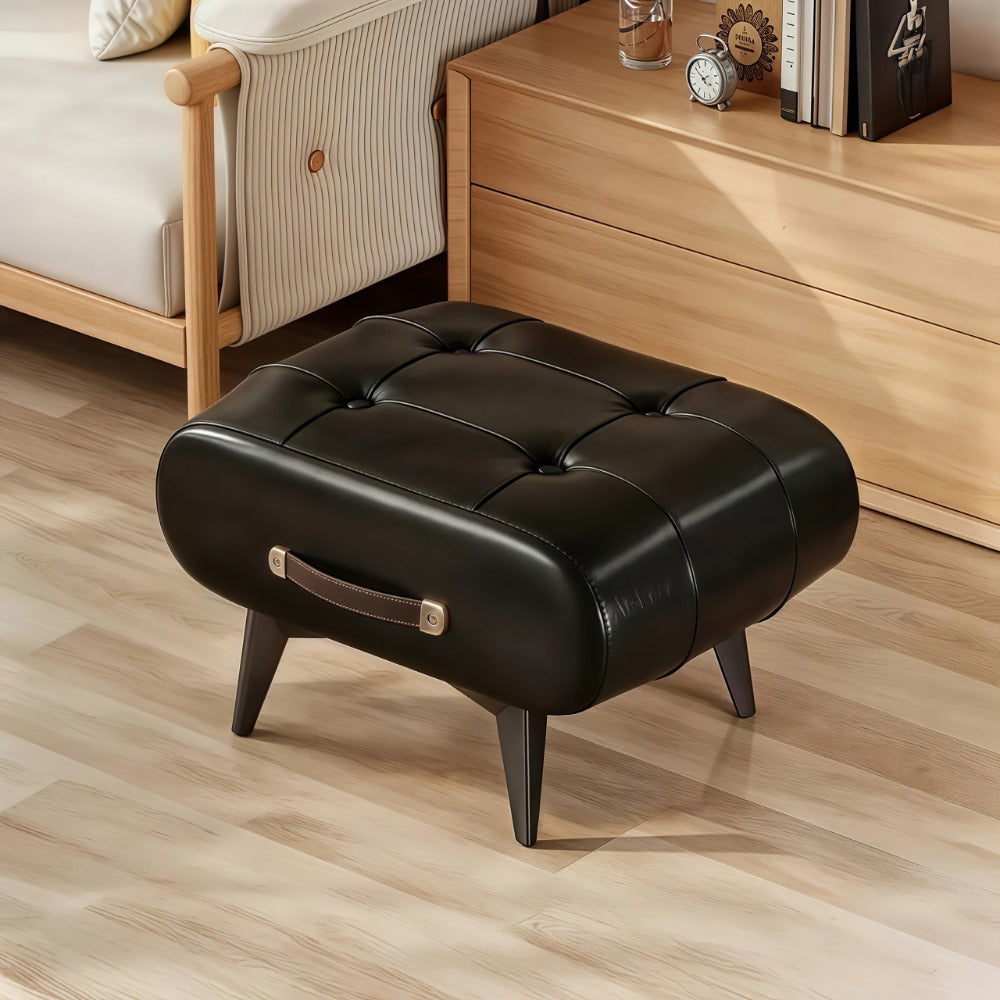 Wood Metal Ottoman with Footrest for Comfortable Everyday Seating in Living Room detail image - detail view 7