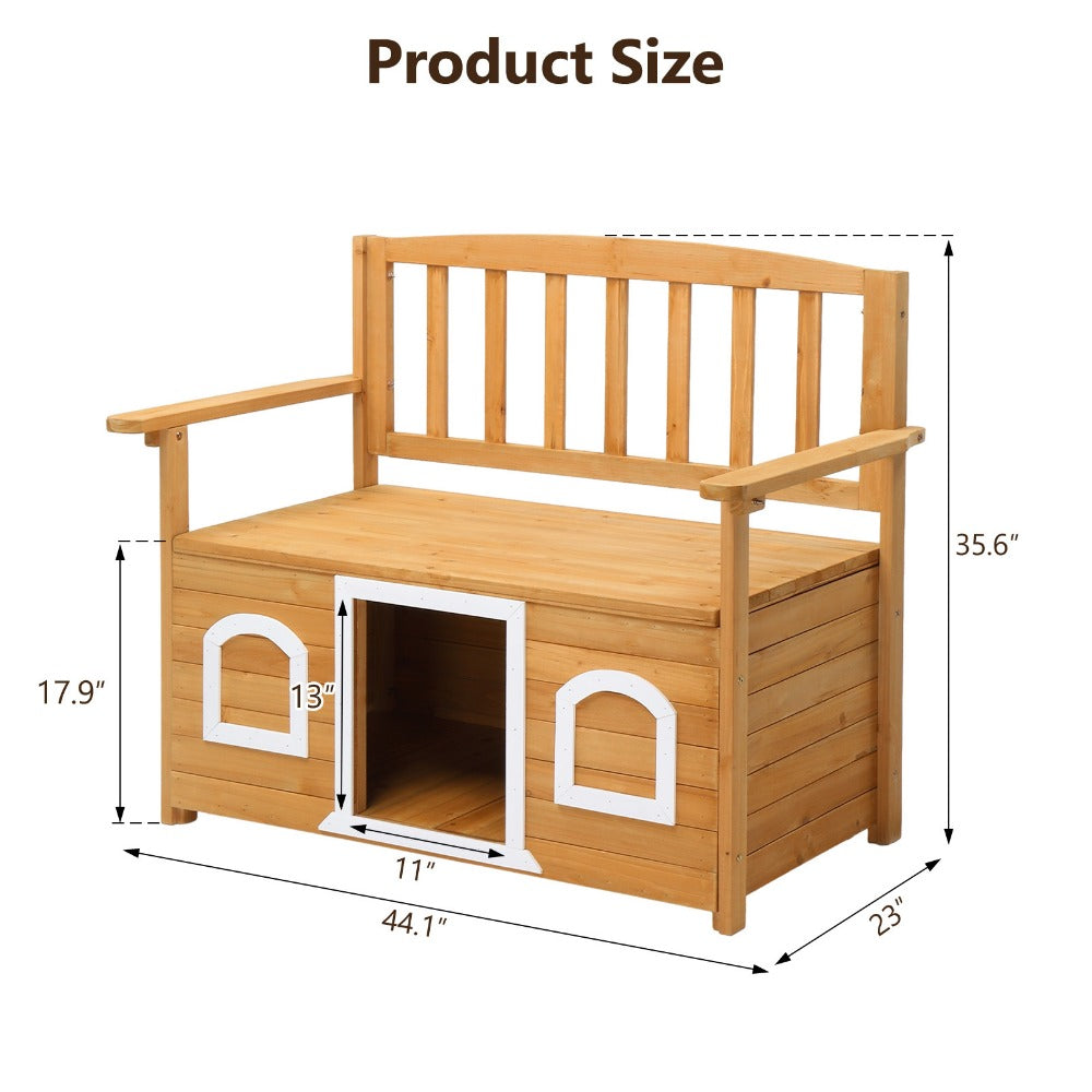 Wood Outdoor Bench with Hidden Storage and Weather-Resistant Finish for Patio detail image - detail view 4
