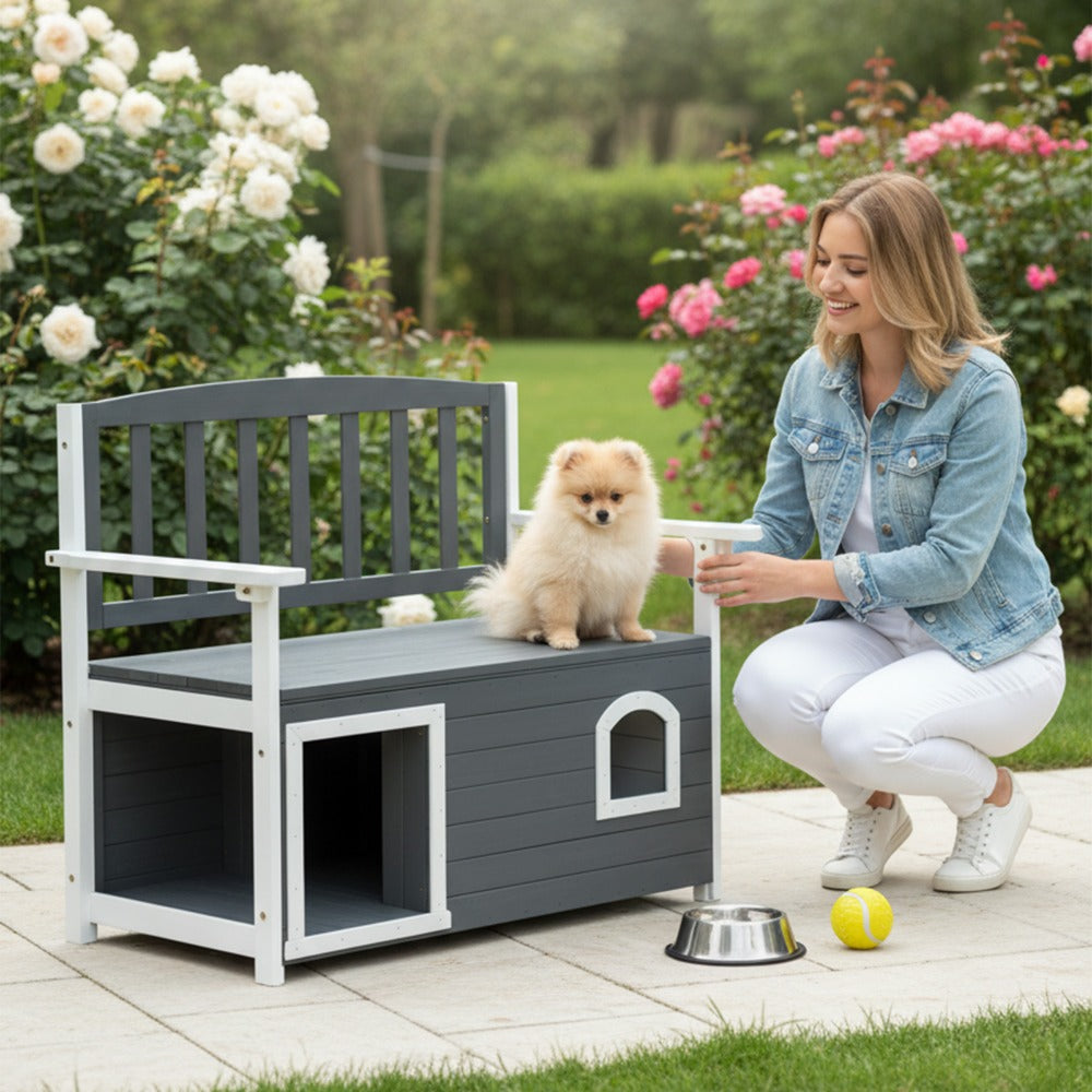 Wood Outdoor Bench with Hidden Storage and Weather-Resistant Finish for Patio detail image - detail view 9