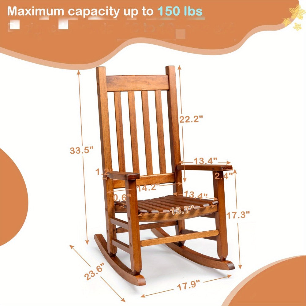 Wood Rocking Chair with Armrests for Comfortable Everyday Seating in Living Room detail image
