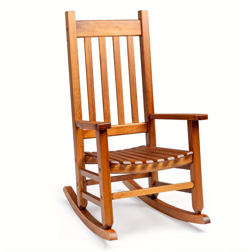 Wood Rocking Chair with Armrests for Comfortable Everyday Seating in Living Room detail image - detail view 5