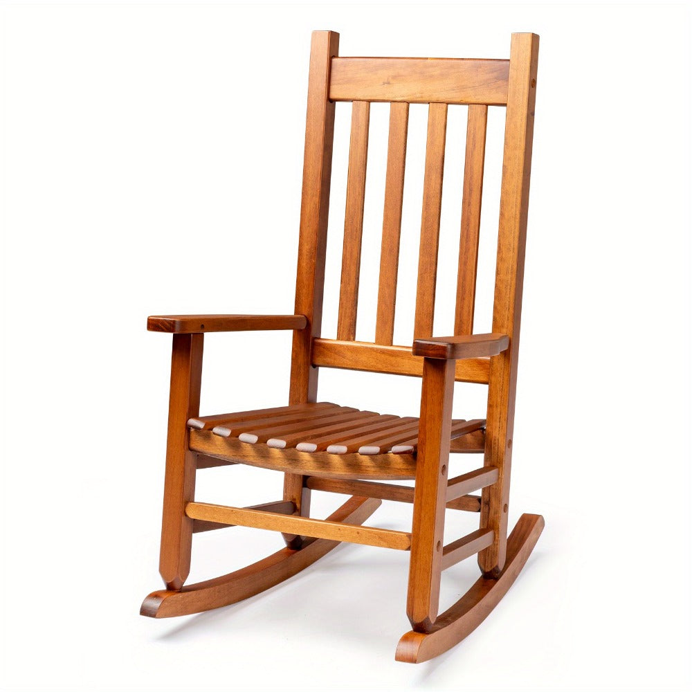 Wood Rocking Chair with Armrests for Comfortable Everyday Seating in Living Room detail image - detail view 7