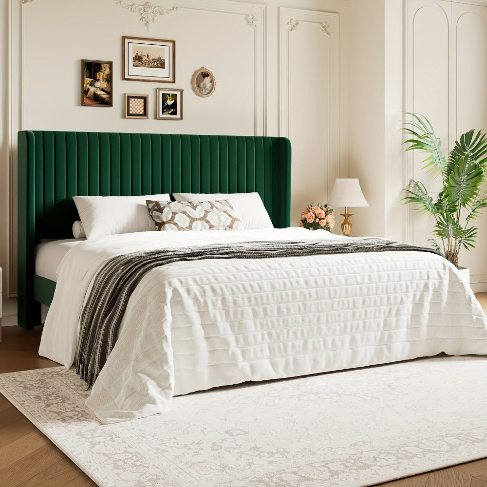 Wood Velvet Bed Frame with No Box Spring Needed and Multiple Color Options for Bedroom detail image - detail view 16