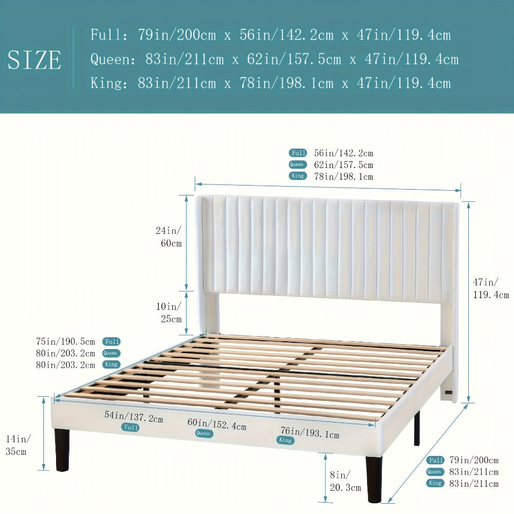 Wood Velvet Bed Frame with No Box Spring Needed and Multiple Color Options for Bedroom detail image - detail view 4