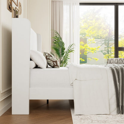 Wood Velvet Bed Frame with No Box Spring Needed and Multiple Color Options for Bedroom detail image - detail view 6