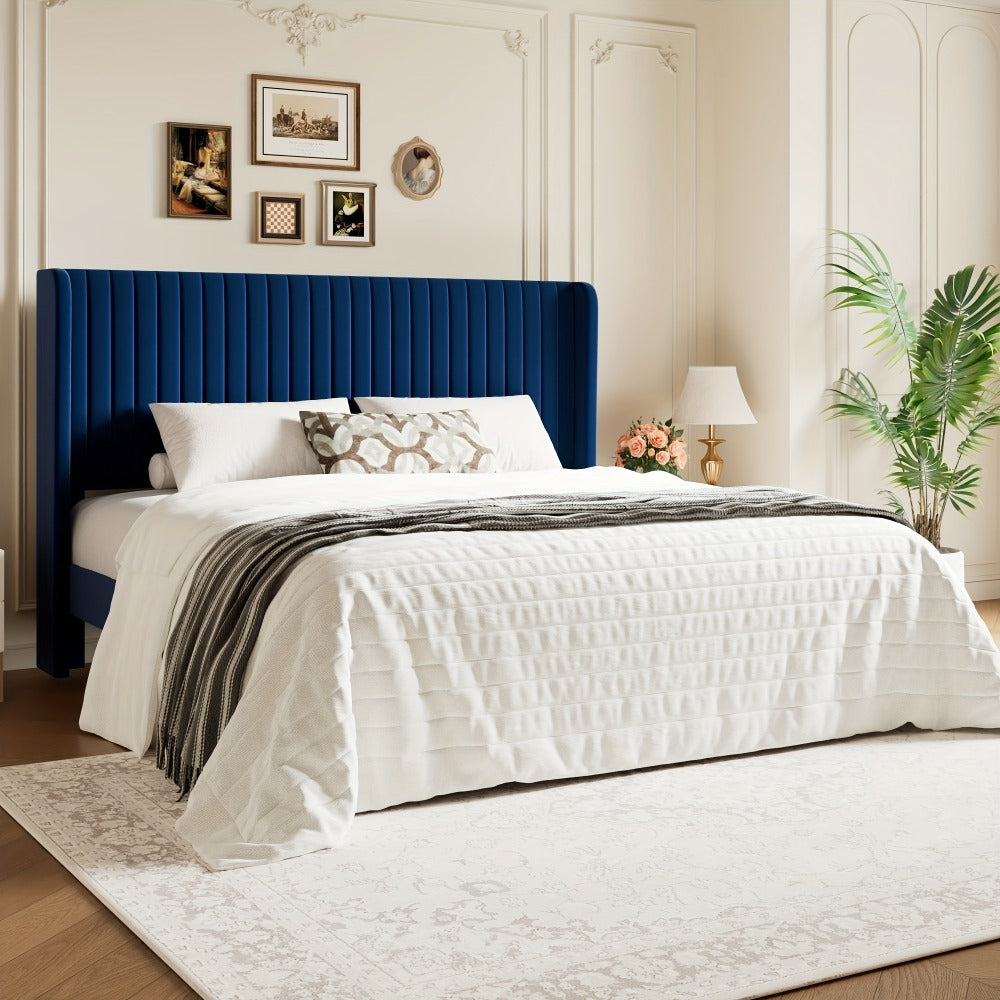 Wood Velvet Bed Frame with No Box Spring Needed and Multiple Color Options for Bedroom detail image - detail view 9