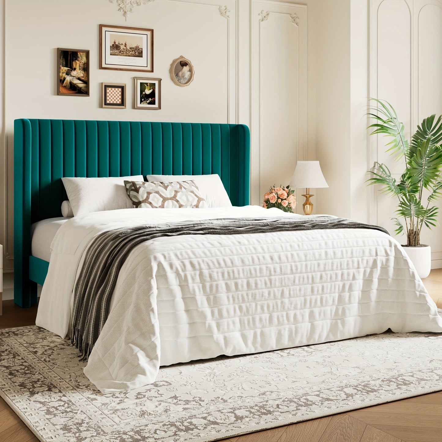 Bed Frame shown in the Teal, Full option